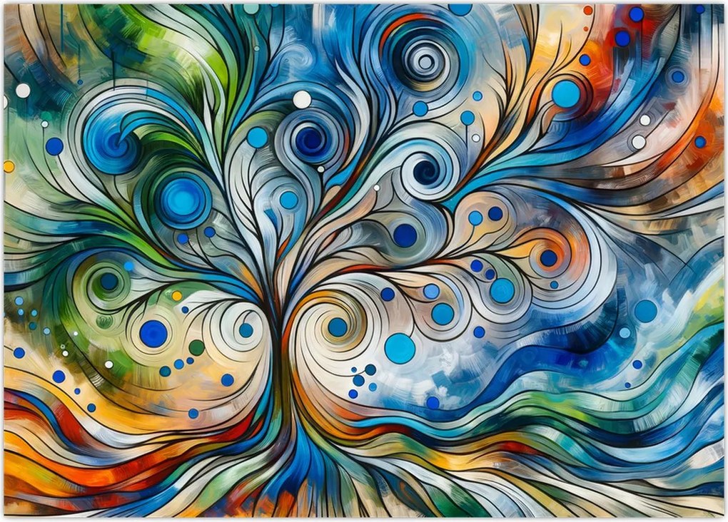 Obraz – Kolorowe energetyczne drzewo (70x50 cm)