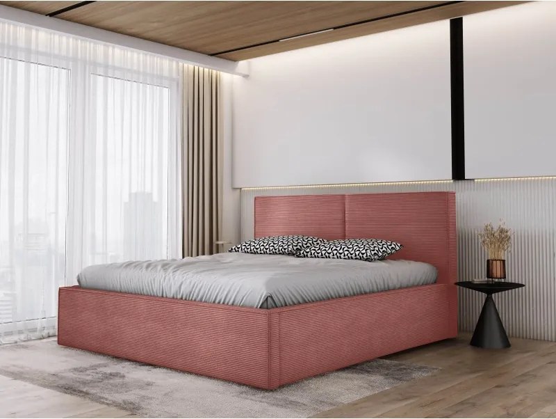 Łóżko Tapicerowane MARIETTA 160x200 – z pojemnikiem na pościel i metalowym stelażem POSO 29 WERSAL