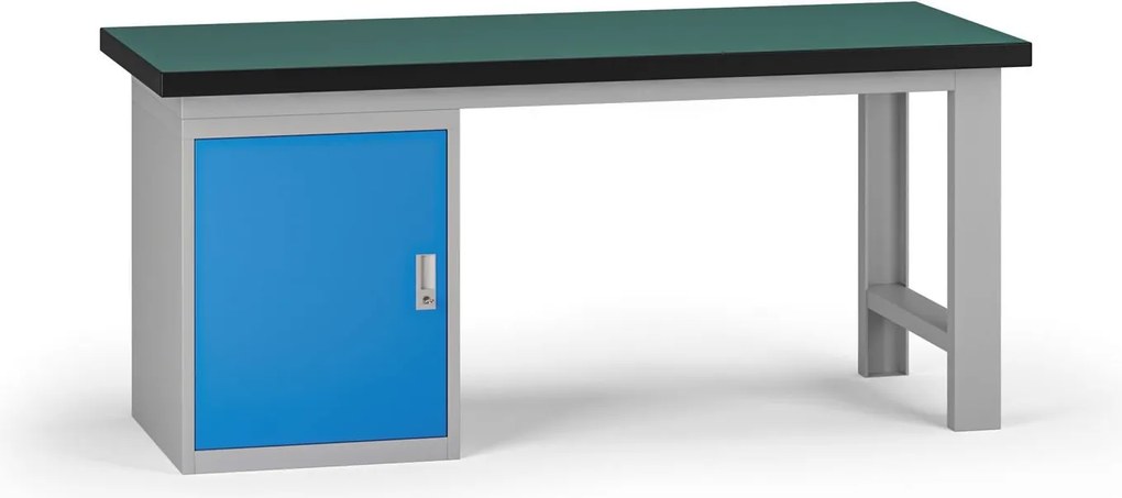 Stół warsztatowy G8, 1800 x 750 x 800 mm, 1x szafka, niebieski