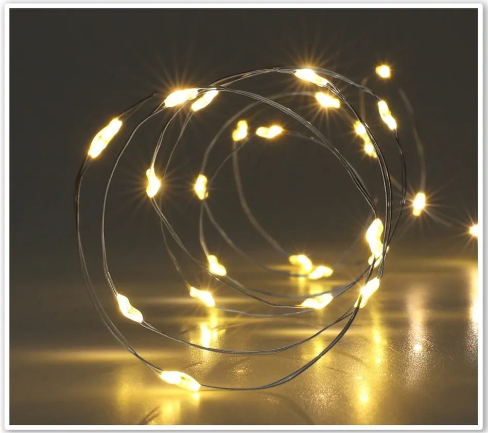 Drut świetlny Silver lights 40 LED, ciepła biała, 195 cm