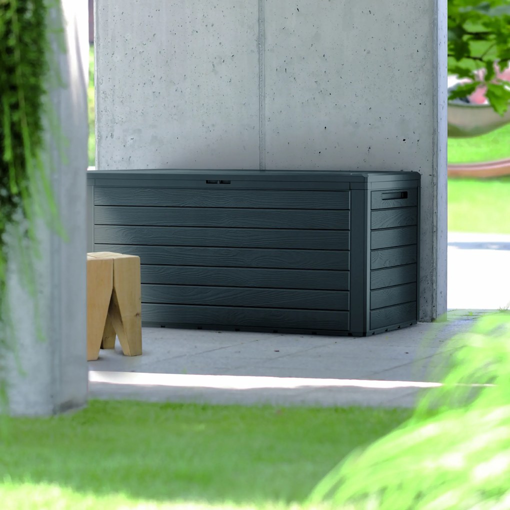 Skrzynia ogrodowa Woodebox 280 l antracytowa PROSPERPLAST
