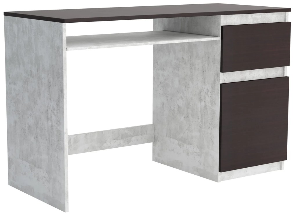 Biurko komputerowe młodzieżowe szkolne 120 cm REMI1 Beton/Wenge