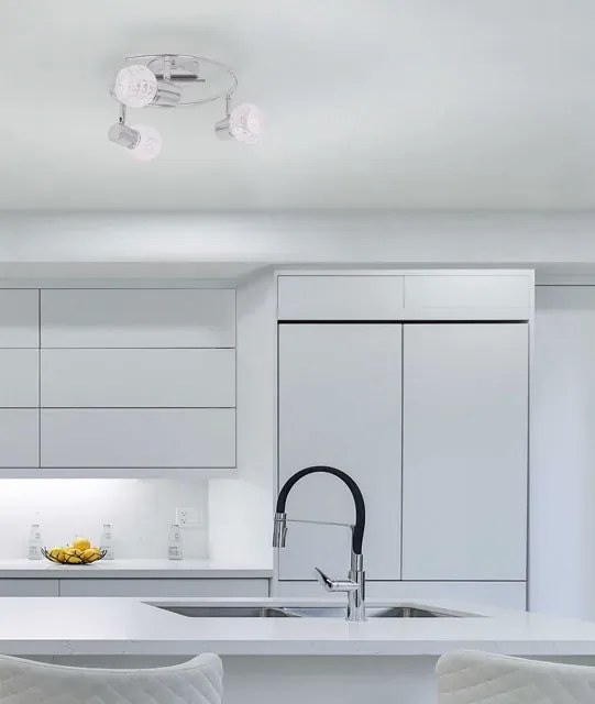 Srebrna lampa sufitowa z 3 regulowanymi kloszami - 17X A759 R4-B44