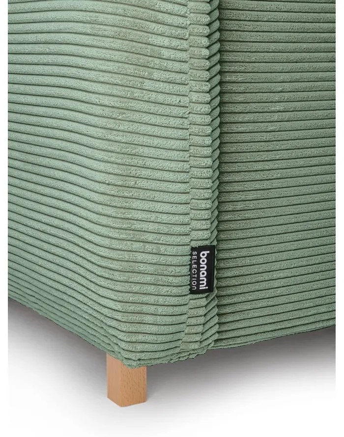 Jasnozielony sztruksowy rozkładany narożnik (strona zmienna) Tori – Bonami Selection