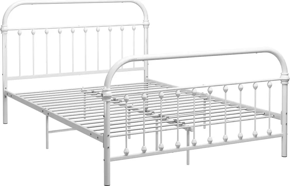 Białe minimalistyczne łóżko metalowe 120 x 200 cm T9-Z18