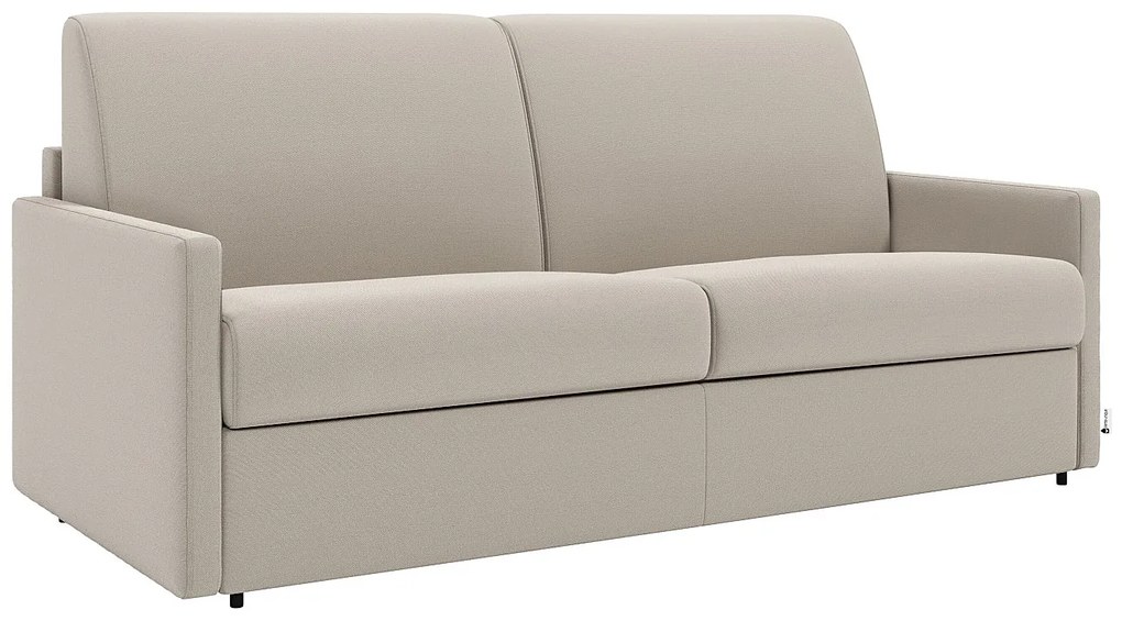 Kanapa 3-osobowa z ekspresowym mechanizmem rozkładania z tkaniny CALIFE - Kolor: beżowy - Wymiary miejsca do spania: 140 cm - Materac 14 cm