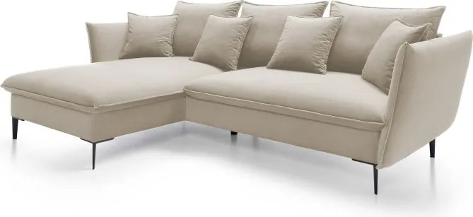 Narożnik GLOSS Lewostronny z funkcją spania, zestaw z poduszkami wolnostojący tkanina RIVIERA 38 Zielony WERSAL