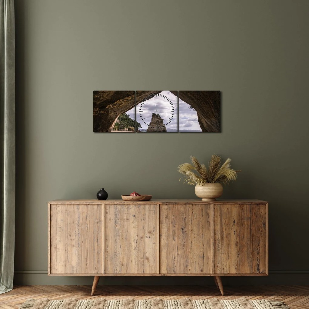 Obraz z jaskini, Nowa Zelandia (z zegarem) (90x30 cm)
