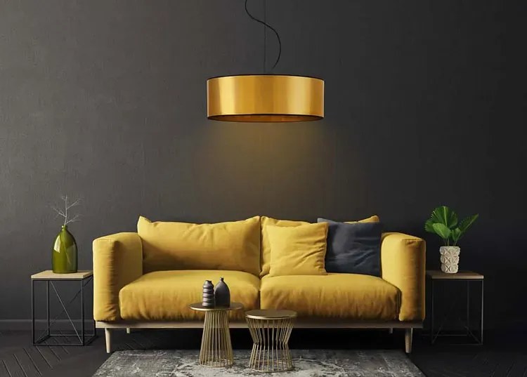 Złoty okrągły żyrandol nad stół 50 cm - EX855-Hewa