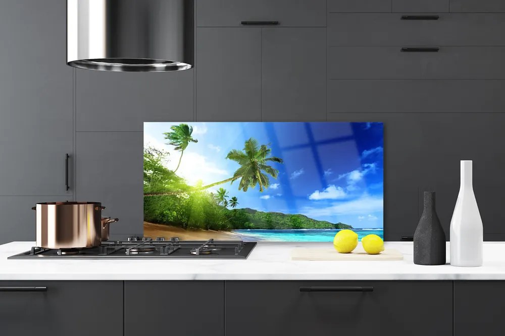 Panel Szklany Tropikalna Panorama Wybrzeża