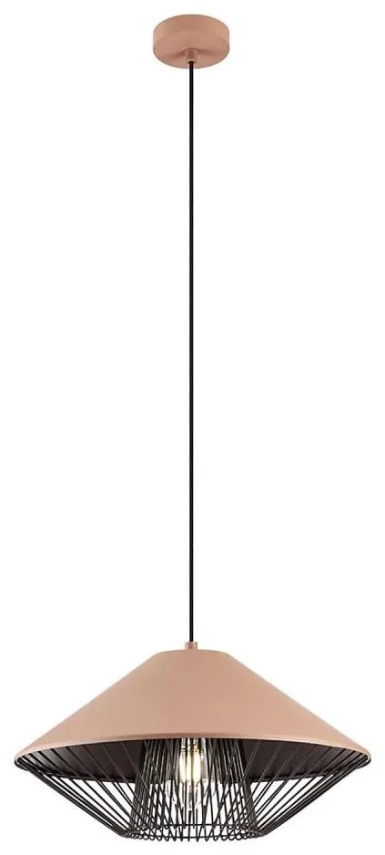 Redo 01-3005 - Lampa wisząca na przewodzie GRILL 1xE27/42W/230V śr. 39,6 cm czarna/brązowa
