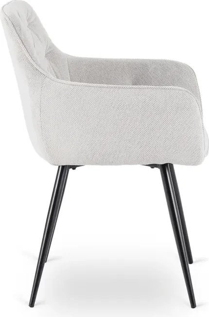 Krzesło Tapicerowane do Salonu MODESTO Beżowe Nowoczesne Loft