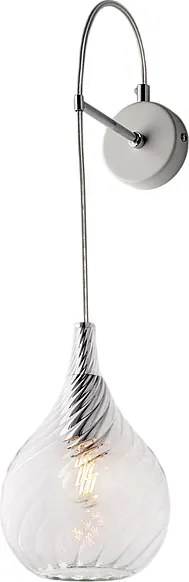Pluvia Żelazna lampa ścienna z przezroczystym szkłem pyreksowym 1 światło .14 P.21 BL264-AP1-TR