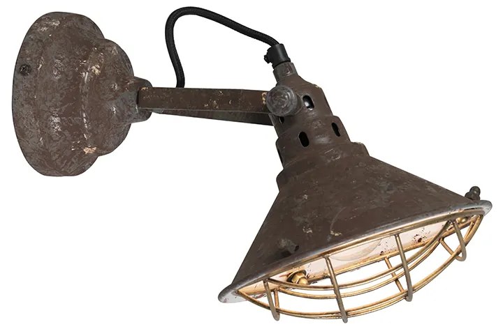 Vintage lampa ścienna i sufitowa brązowa uchylna - Barrack Rustykalny / Vintage Oswietlenie wewnetrzne