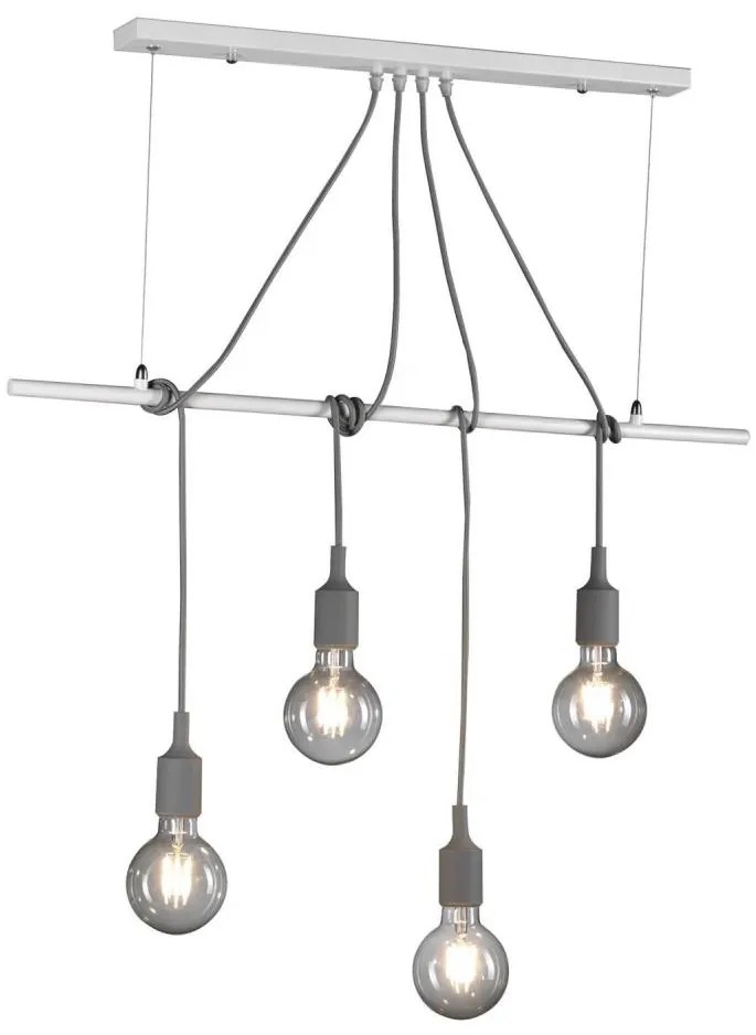 ONLI - Żyrandol na lince WIRE 4xE27/15W/230V szary/biały
