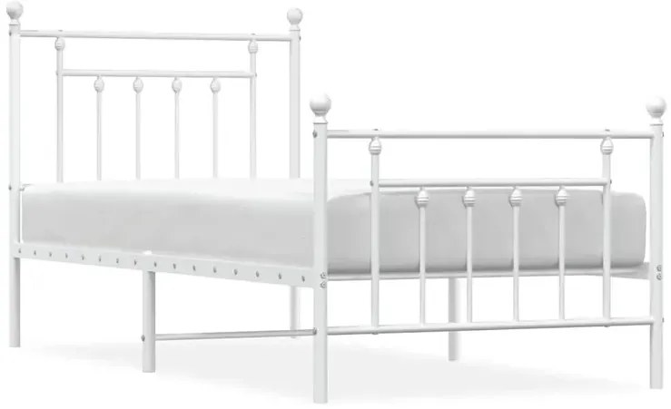 Białe metalowe łóżko pojedyncze 100x200 cm L7-P41
