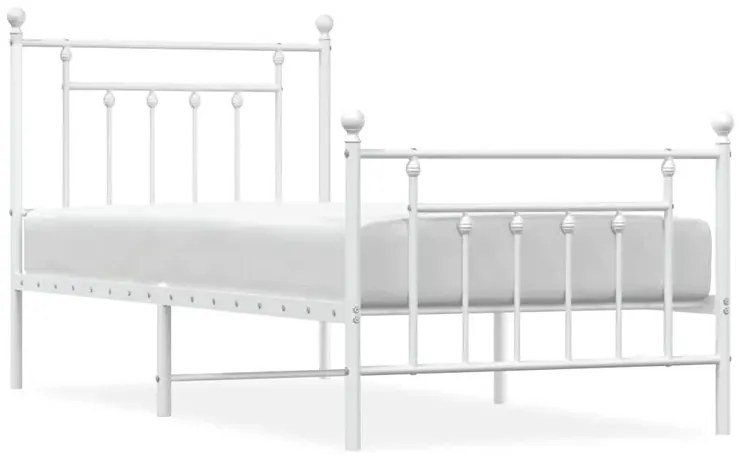 Białe metalowe łóżko pojedyncze 100x200 cm - Ringo