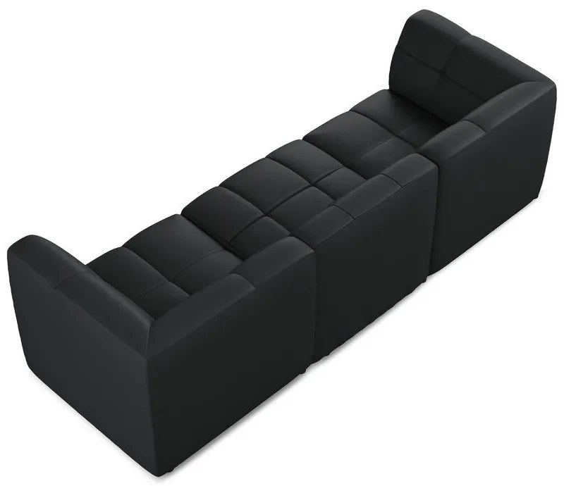 Czarna sofa z imitacji skóry 255 cm Aloha – Makamii