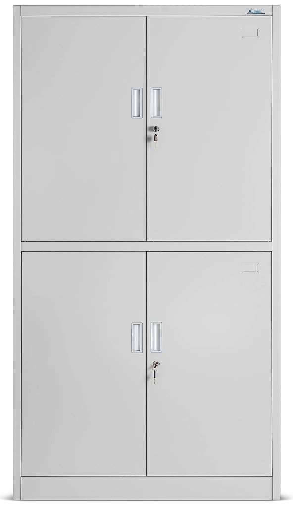 Szafa biurowa metalowa dzielona na akta szara, 900x1850x400 mm: MAGDA