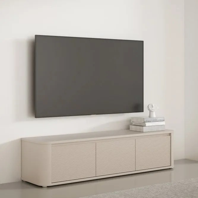 Trzydrzwiowa szafka RTV Breathtaker 170 cm, kolor piaskowy
