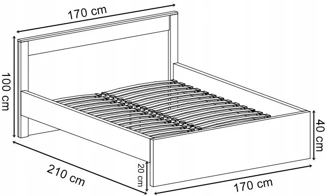Komplet mebli do sypialni w dekorze jesion ciemny C8-N42