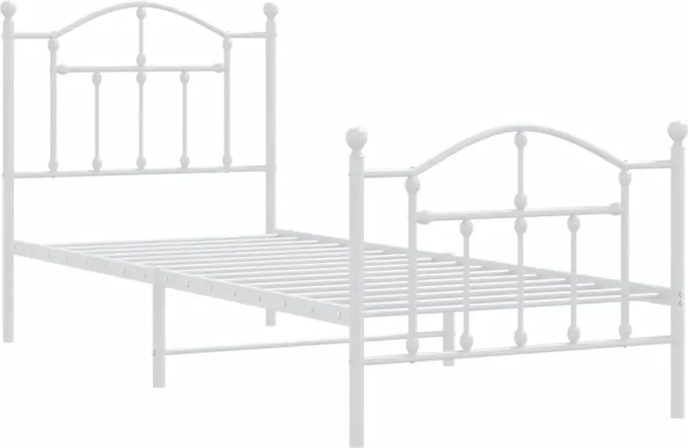 Białe metalowe łóżko industrialne 90x200 cm R5-E48