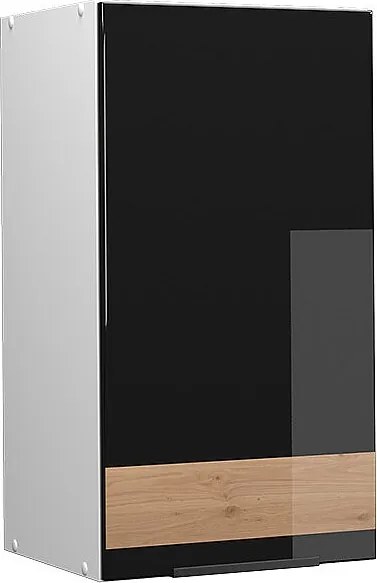 Szafka łazienkowa czarny dąb wysoki połysk/biały 40x34.1x72 fame-line