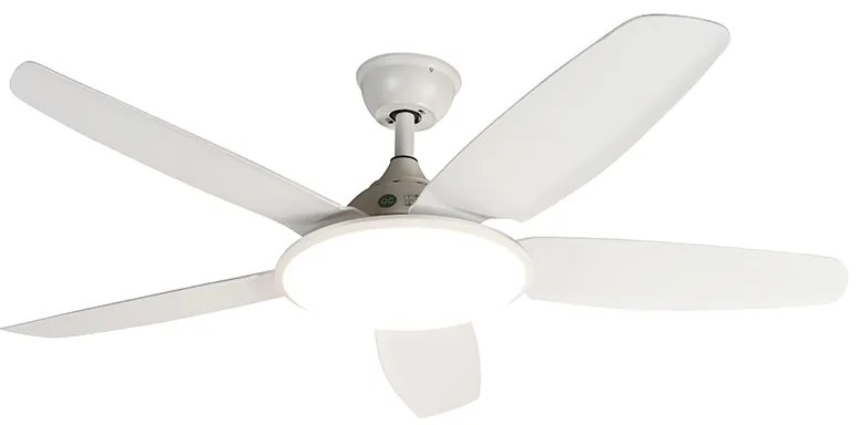 Wentylator sufitowy z lampą biały 130 cm z LED z możliwością ściemniania z pilotem - Vifte Nowoczesny Oswietlenie wewnetrzne