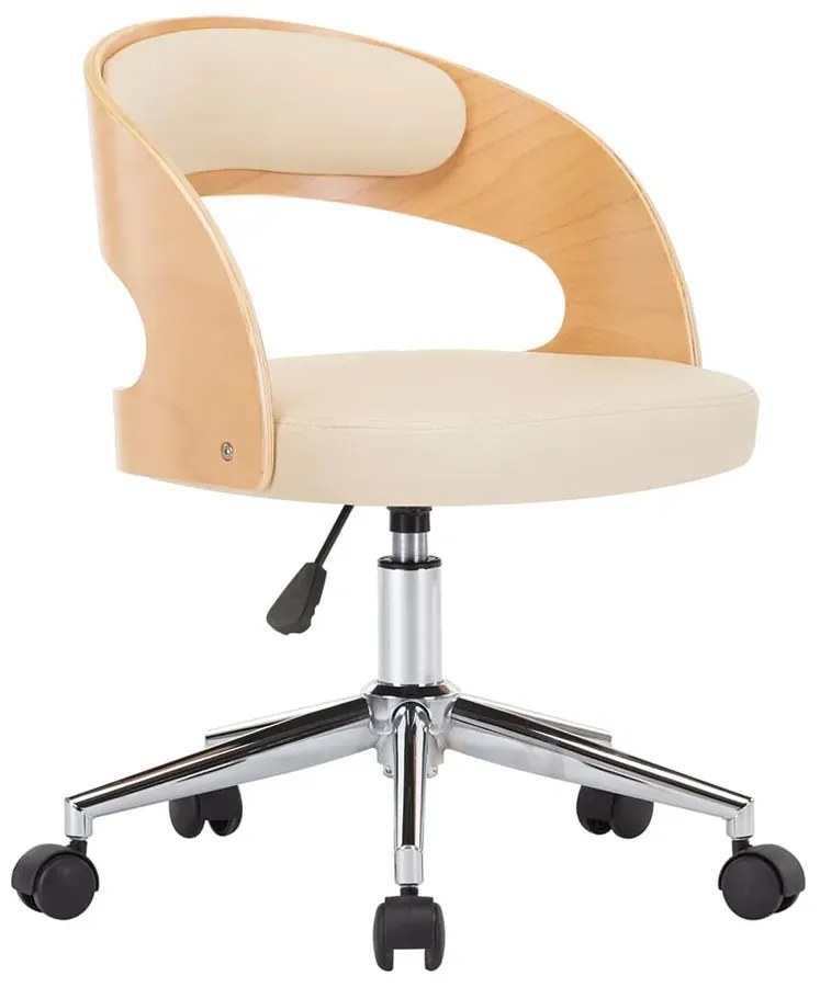 Kremowy nowoczesny fotel obrotowy retro - Keltis 5X