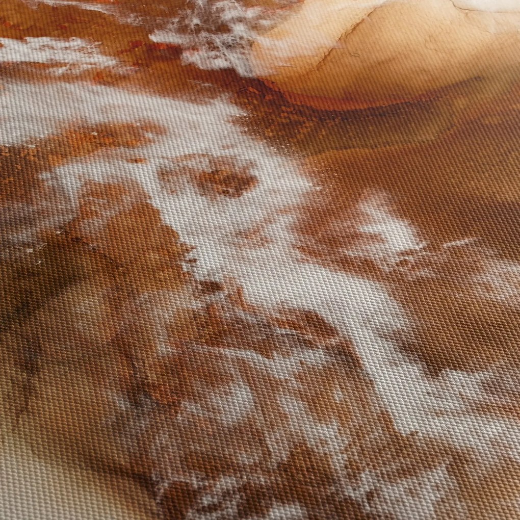 Obraz - Marmurowa abstrakcja (z zegarem) (90x30 cm)