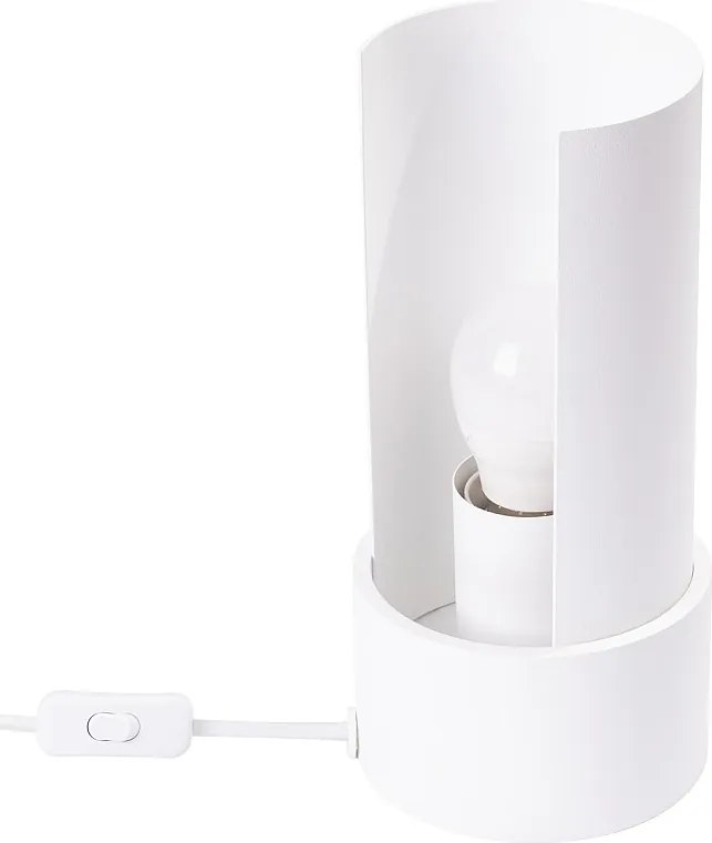 Lampa Biurkowa Minimalistyczny Flash, Stal - 1 Źródło - L.10 X H.21 Cm - Biały