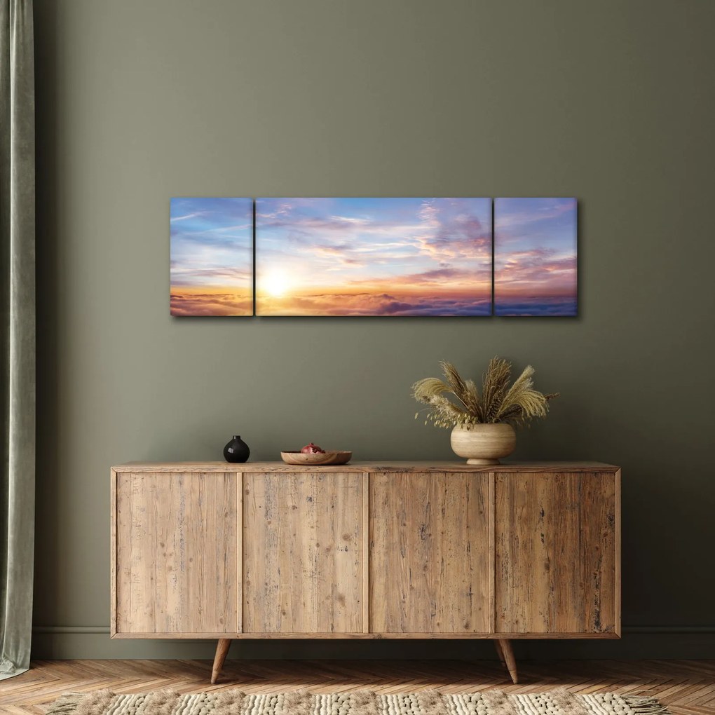 Obraz - Zachód słońca ponad chmurami (170x50 cm)