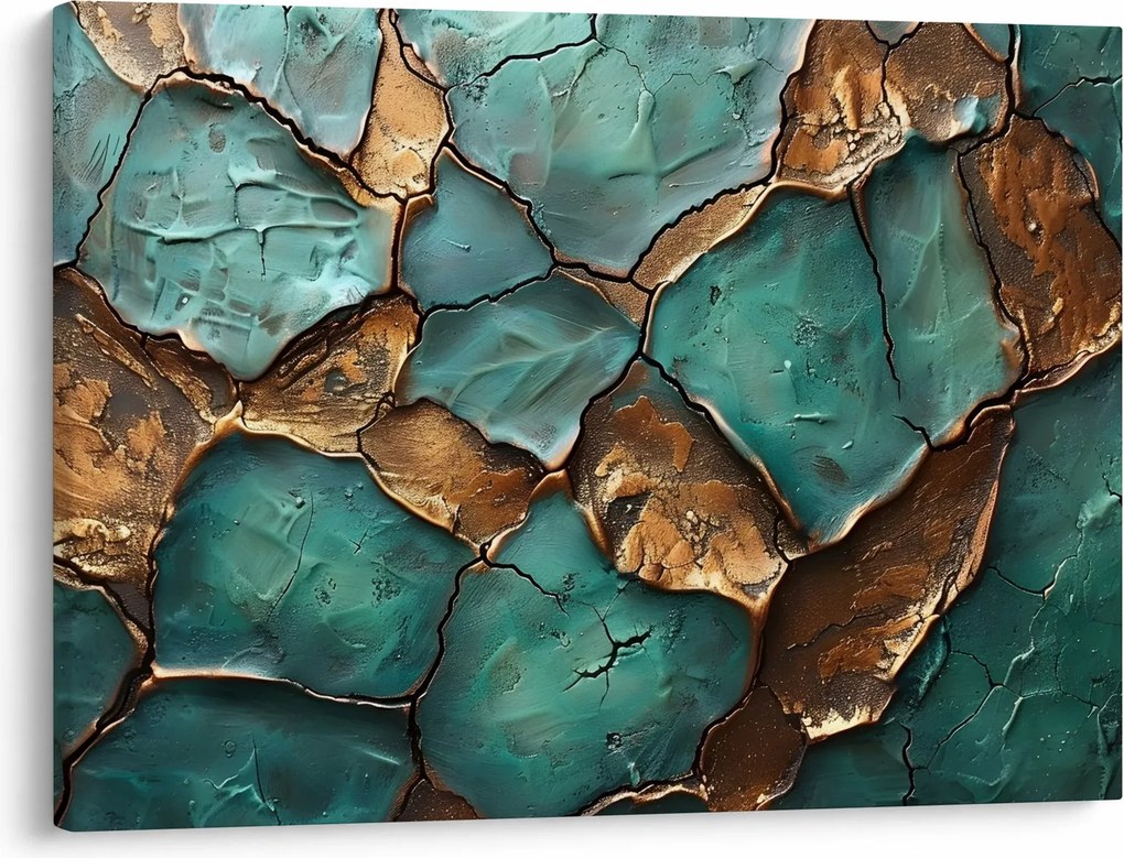 Obraz - Zielono-złoty obraz (70x50 cm)