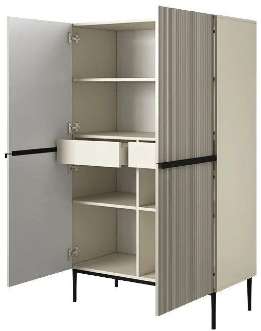 Komoda wysoka Nicole 100 cm - kaszmir / czarne nóżki