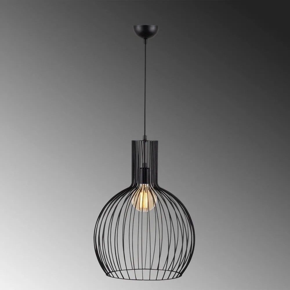 Czarna lampa wisząca z metalowym kloszem ø 38 cm Fellini – Opviq lights