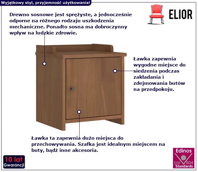 Mała szafka do przedpokoju orzechowe F2-L62