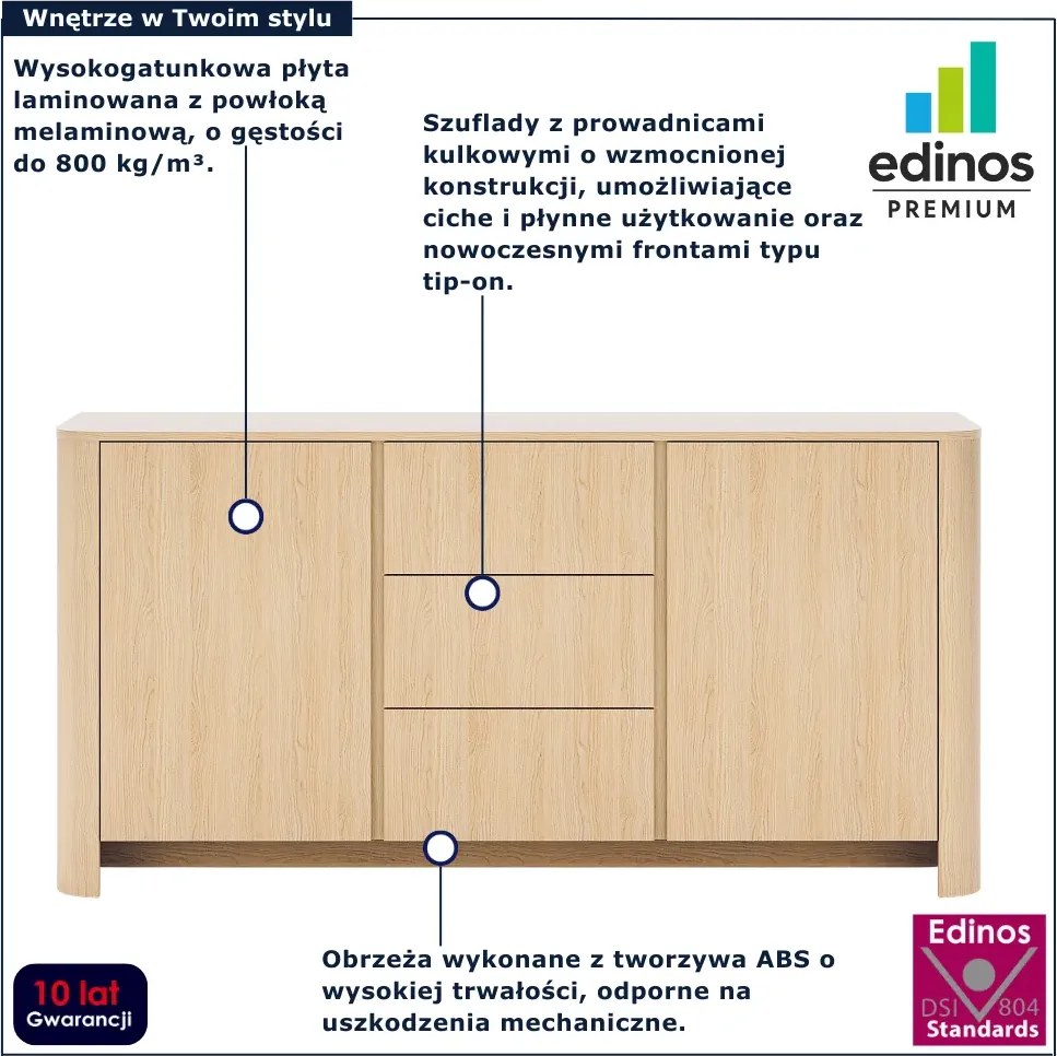 Duża komoda na ubrania z szufladami dąb vicenza G3-T25