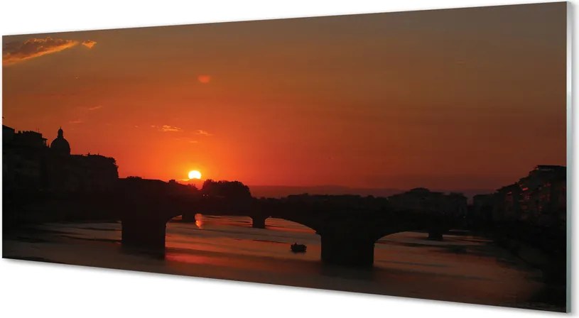 Panel Szklany Rzeka o Złotej Godzinie