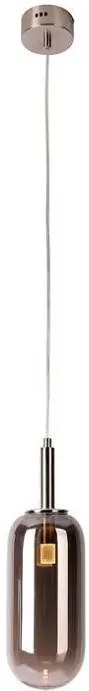 Srebrna lampa wisząca ze szklanym kloszem LED - V013 G0-F83