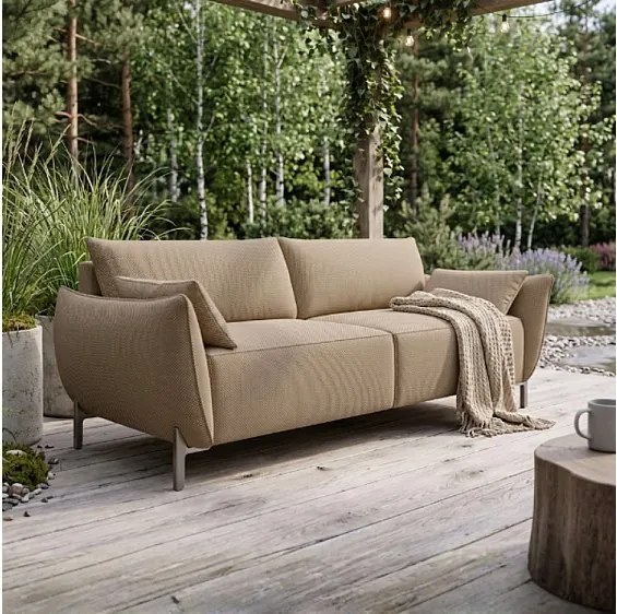 Sofa ogrodowa 2-osobowa GARDEN w tkaninie Kanaria 7005 brązowa