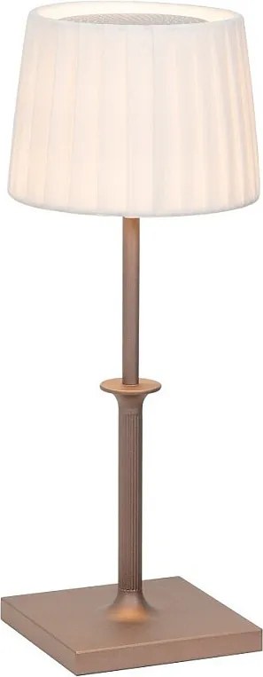 Poldina Classic Zafferano LED Touch Dimmer Lampa stołowa z akumulatorem – elegancki bezprzewodowy design, brąz