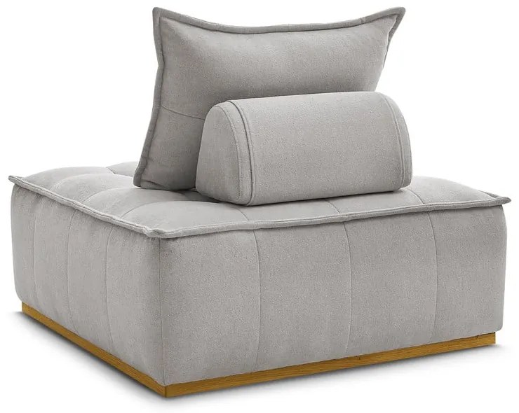 Jasnoszary fotel z tkaniny szenilowej Elisa – Bobochic Paris