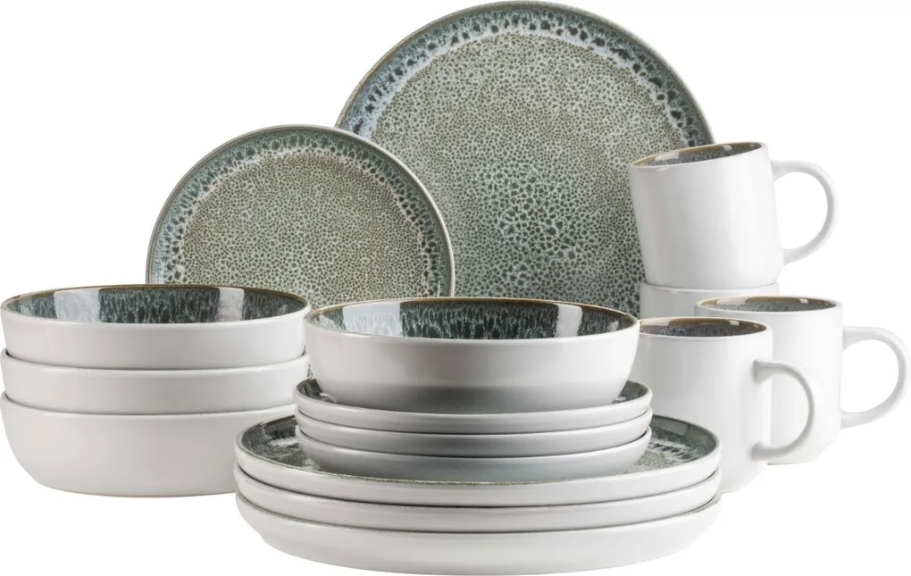 Mäser Zestaw naczyń stołowych 16 szt. MALEA – zielony