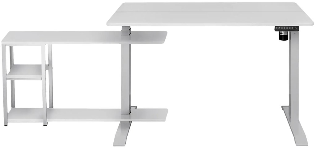 Ergonomiczne białe narożne biurko elektryczne K6-Z47