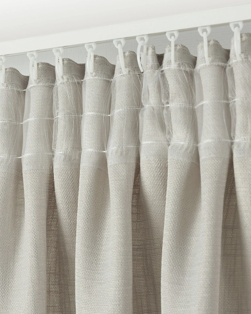 Zasłona na taśmie marszczącej strukturalna beżowa 140 x 280 cm 1 szt.