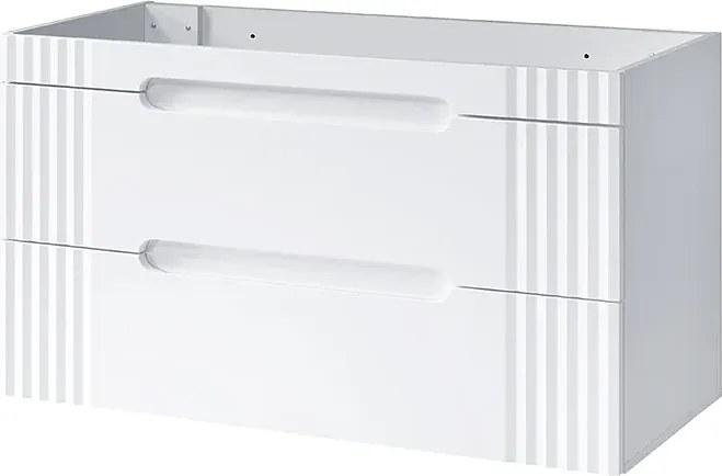 Biała szafka na 2 umywalki z szufladami 120 cm C7-T85