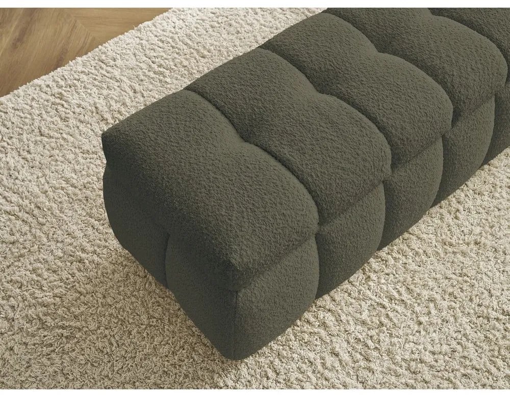 Zielona ławka z materiału bouclé Mont Blanc – Bobochic Paris