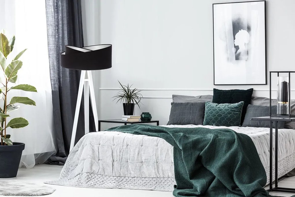 Lampa stojąca GEMSTONE czarna/srebrna/biała BPS KONCEPT