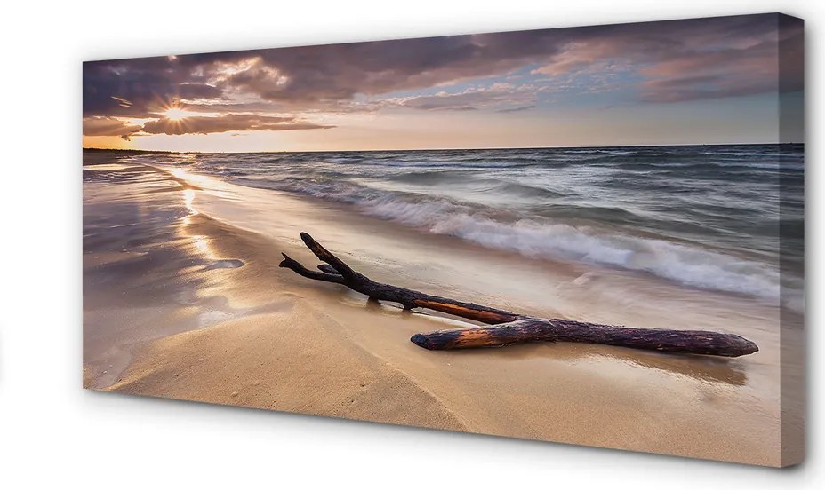 Obraz na płótnie Zachód Słońca na Gdańskiej Plaży