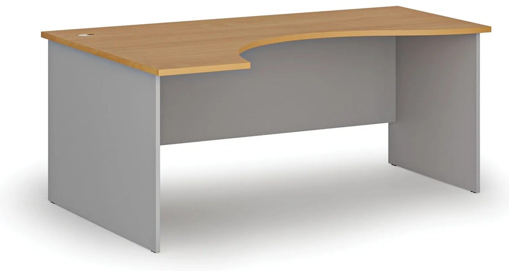 Ergonomiczne biurko  PRIMO GRAY, 180x120 cm, lewe, szary/buk